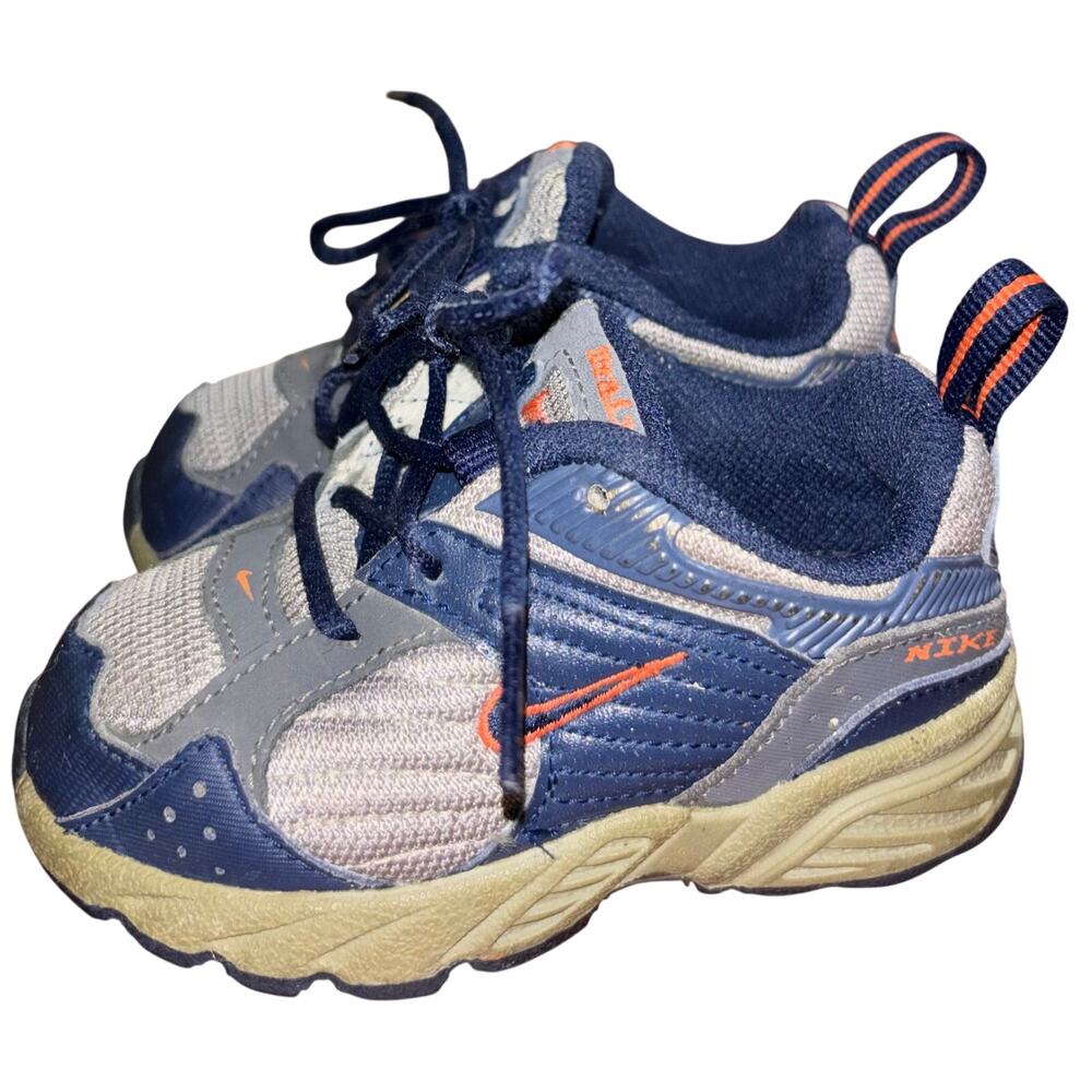 Y2K Nike toddler trail walking shoes boys blue orange (size 6C)